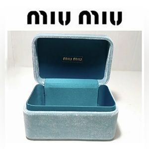 Miu Miu Velvet Storage Box Cosmetic  Jewelry Trinket Color Tiffany Blue